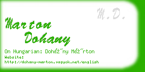 marton dohany business card